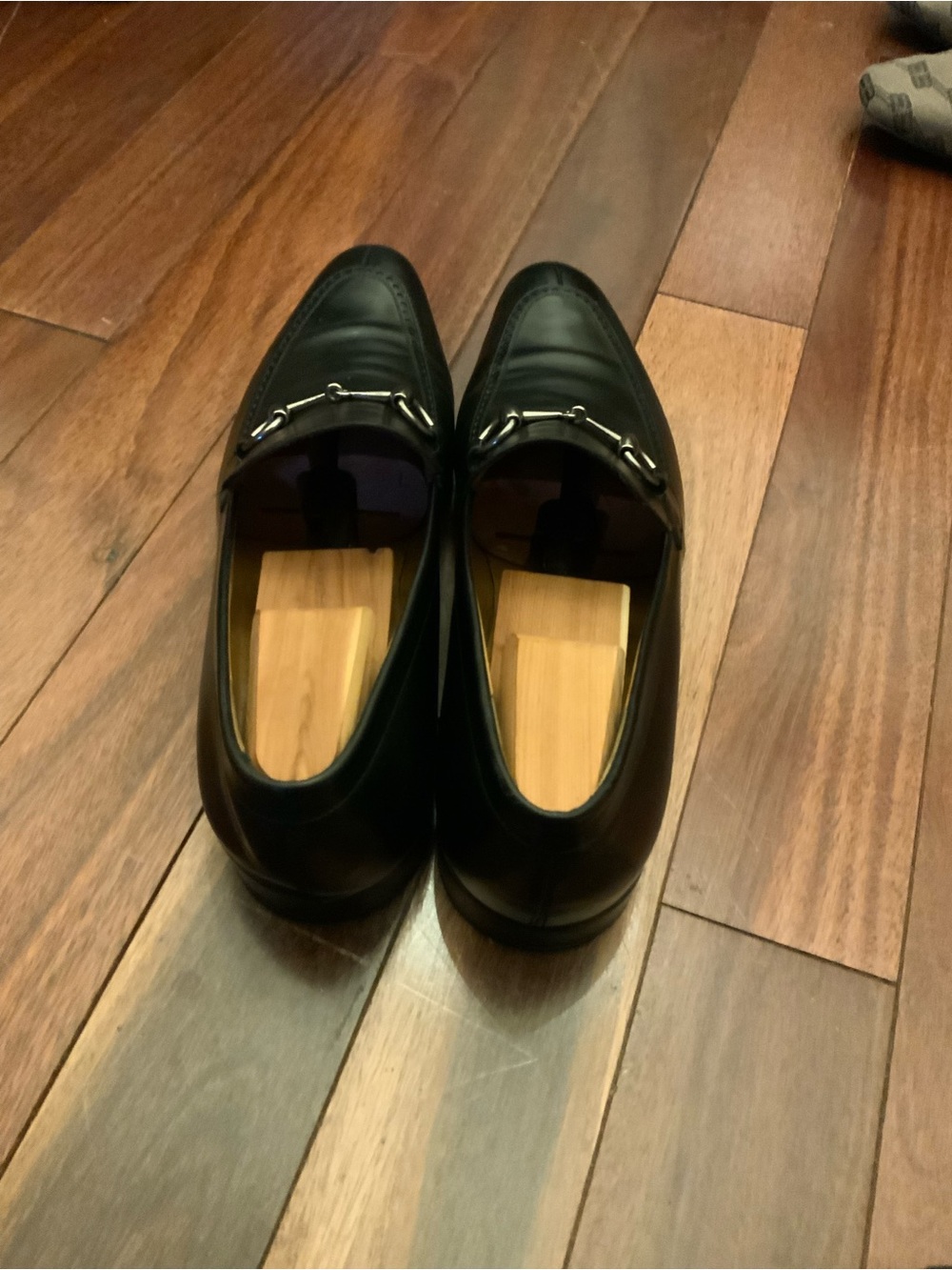 Men’s Gucci Black Leather Horsebit Loafers Size 9.5 - Picture 4 of 7